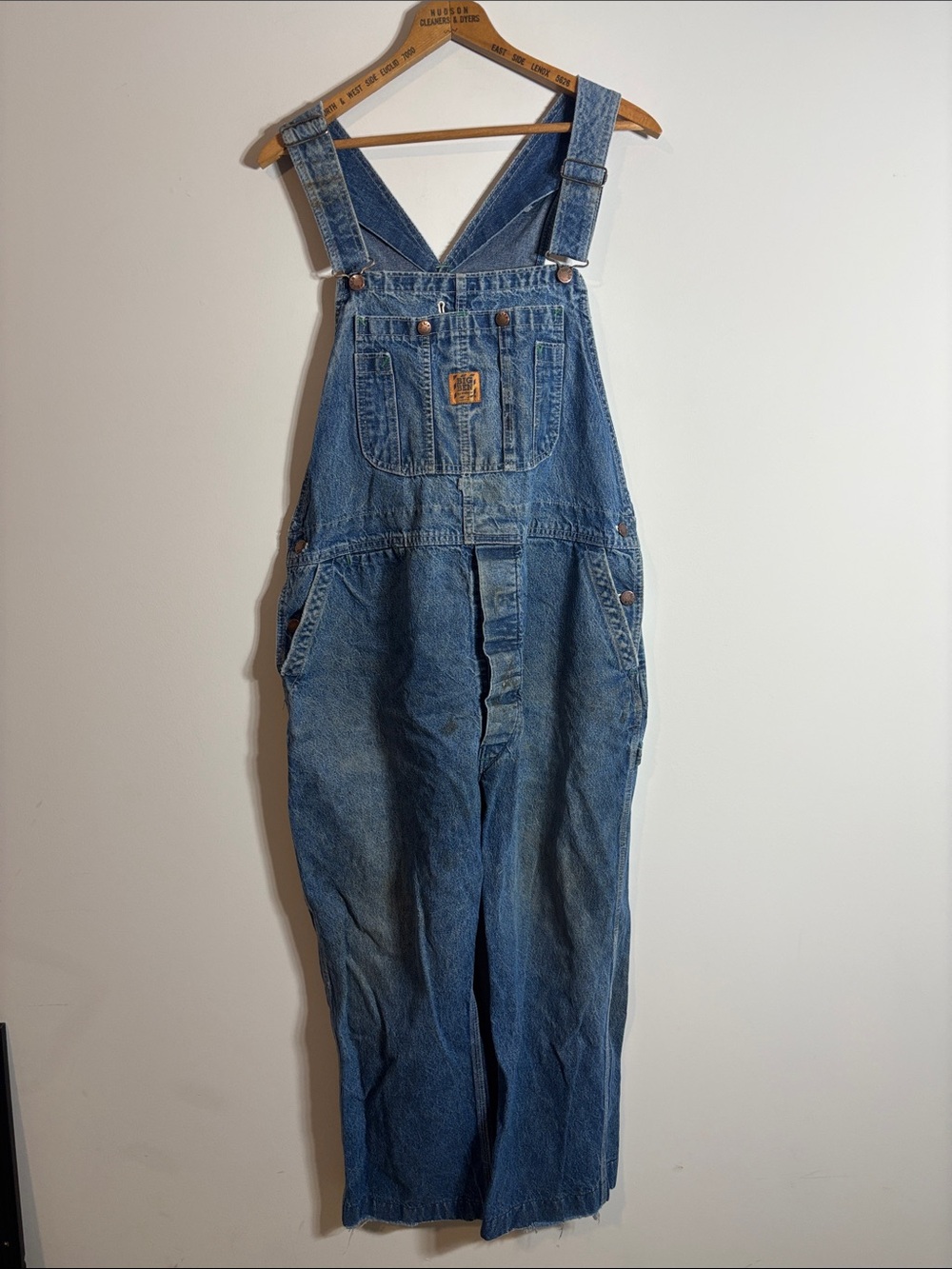 Vtg Big Ben Wrangler Overalls Denim Workwear Distressed 38
